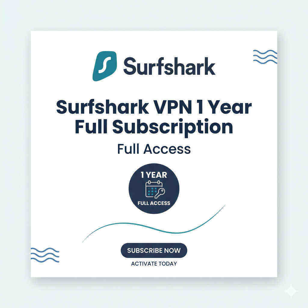 Surfshark VPN 1 Year Subscription| Full Access